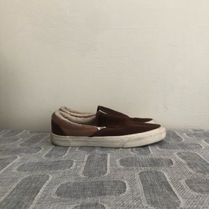 Vans Slip On- Shearling/ Brown Suede size 9
